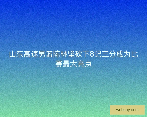 山东高速男篮陈林坚砍下8记三分成为比赛最大亮点